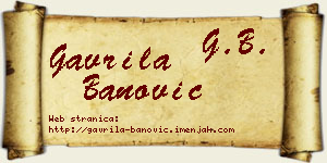 Gavrila Banović vizit kartica